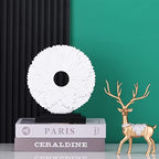 White Home Decor Sculpture, Unique Round line Statue, Modern Home Decor, Decorative Panel Statue for Living Room tv Cabinet, Office, Coffee Table, Dining Table Center White Decor - Image 5