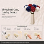 Mandy's 12pcs Artificial Red White Blue Ball Chrysanthemum Flowers - Image 6