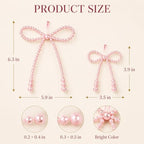 DIYDEC 24pcs Pearl Christmas Bow Ornament 7&4.5In Tree Topper Hanging Decor - Image 2