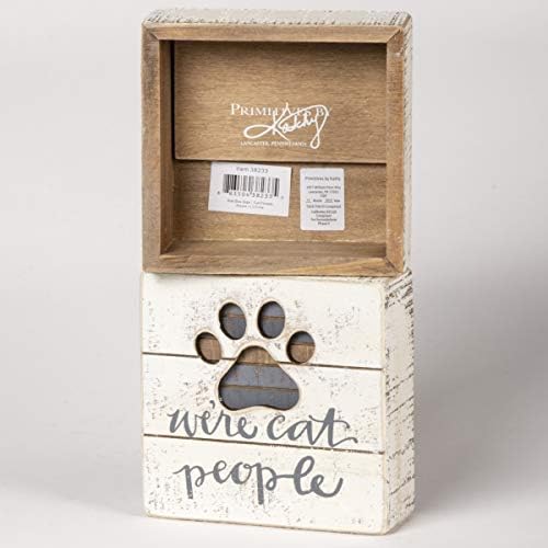 Primitives by Kathy 38233 Hand-Lettered Slat Box Sign, We're Cat People - Image 4