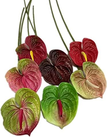 8pcs Artificial Anthurium Flower Branch 60cm 3D Printing Effect Faux Real Touch Single Stem per Piece Anthurium for Home Table Floral Decoration (deep Pink) - Image 7