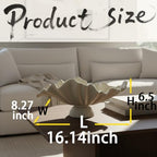 16" Large Decorative Bowl decor, Modern Home Decoration Scallop Bowl,Fashion Key Bowl for Entrance Table, Decorative Fruit Bowl for Kitchen Counter, Ruffle Decor, With Base, Light Gray - Image 3