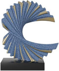 Ocean Wave Sculpture Modern Funky Decor Wave Sea Ornament, Resin Statue Home Decor Abstract Statues Office Desk Decor Shelf Decor Accents for Men(Dark Blue) by Paytonture