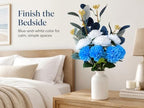 Artificial Flower Bouquet with Vase,Fake Flowers Peony Mums Eucalyptus - Image 2