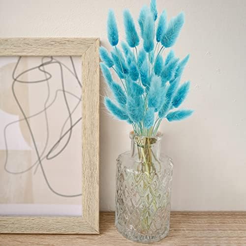 Uieke 17’’ Natural Bunny Tails Dried Flowers, 50 Pcs Dried Lagurus Ovatus, Dried Foxtail Grass for Flower Arrangements Wedding Centerpieces Home Boho Baby Shower Party Decorations (Blue) - Image 6