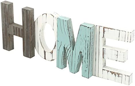 MyGift Rustic Multicolored Solid Wood HOME Cut Out Word Sign, Kitchen Framhouse Frestanding Decor, Mantel, Above Cabinet Decor - Image 6