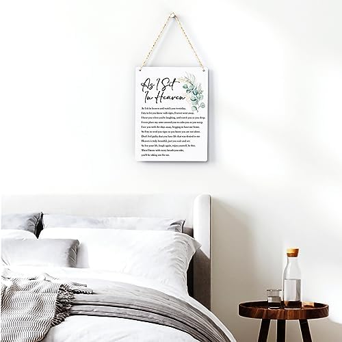 BELLOWDEER Inspirational Decor As I Sit In Heaven Christian Gifts Bible Verse Wall Art Scripture Wooden Hanging Sign for Modern Home Office Bathroom Bedroom Wall Art Decoration 8 x 10 Inches - Image 3