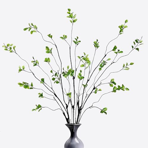 4 Pcs Artificial Ficus Branches Faux Eucalyptus Stems, 47.2 Inch Fake Greenery Stems Realistic Touch Faux Branches for Vase for Office Home Wedding Vase Filler Decoration by Unknown