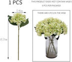 Kimura's Cabin 6pcs Hydrangea Artificial Flowers Fake Hydrangeas,Lime Green - Image 2