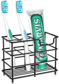 HBlife Toothbrush Holders for Bathroom, 5 Slots Black Stainless Steel Bathroom Accessories Organizer for Small Spaces by HBlife
