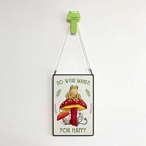 Funny Frog Mushroom Decor Metal Sign – Cute Cottagecore & Forest Decor for Bathroom, Kitchen, Bedroom，12 x 8 Inch (247) - Image 3