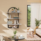 XLHOMO Floating Shelf for Wall- 31.5"x 24" 3+1 Tier White Bathroom Floating Shelves with Basket for Bathroom, Living Room,Bedroom and Kitchen - Image 6