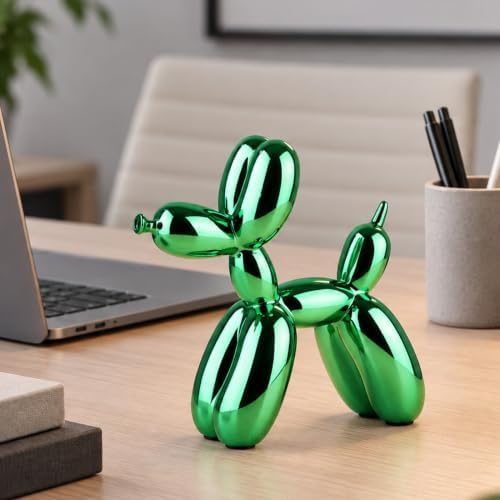 Balloon Dog Sculpture Modern Home Decor Collectible Figurines Funky Statues for Bedroom Trendy Animal Decor for Coffee Table Living Room Decor Art Resin Decor Office Standing Desk Decor - Image 6