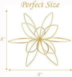 8" Gold Decorative Sphere, Metal Floral Tabletop Sculpture, Abstract Tabletop Decorative Ball for Home Metal Sphere Decor - Image 6