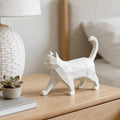 Cynkeyee Geometric Cat Statue Knick-Knacks - White, 6x5x1.6 Inches by Cynkeyee
