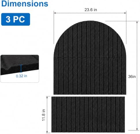 Large Arched Felt Bulletin Board, Sized 36" x 24" for Office & Wall Decor – 6 Customizable Adhesive Tiles with Pins are Perfect to Display Your Photos (Black) - Image 2