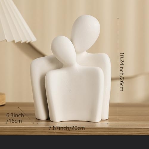 Ceramic Couple Statue Modern Shelf Decor Knick Knacks for Shelves, Valentine's Day Wedding Gifts, Home Decor for Living Room, Bedroom, Bookshelf & TV Stand (XL) - Image 2