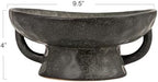 Creative Co-Op Stoneware Footed Pedestal Bowl with Handles, Reactive Glaze, Black - Image 2