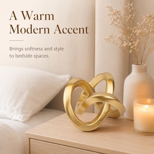 Gold Knot Decor for Coffee Table Book,Chain Link Decor for Bookshelf Entry Table TV Stand,Knot Sculpture for Home Living Room,Accent Decoracions para sala,adornos para sala Modernos - Image 2