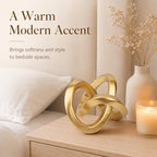 Gold Knot Decor for Coffee Table Book,Chain Link Decor for Bookshelf Entry Table TV Stand,Knot Sculpture for Home Living Room,Accent Decoracions para sala,adornos para sala Modernos - Image 2