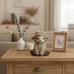 Rustic Baby Lamb Figurine for Home Décor – Cute Farmhouse Animal Ornament for Nursery or Shelf – Handcrafted Resin Sheep Statue Gift for Baby Shower, Easter, or Mother’s Day – Bo The Lamb - Image 3