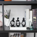 Black Skeleton Decor Set of 3, Thinker Skeleton Figurines for Home Decor, Gothic Shelf Decor Aesthetic, Resin Halloween Decorations for Bookshelf, Desk, Coffee Table - Image 4