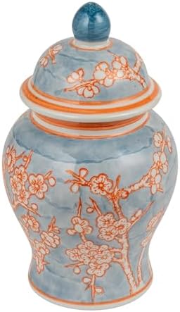 Creative Co-Op Decorative Ceramic Ginger Jar with Domed Lid, Light Blue - Image 4