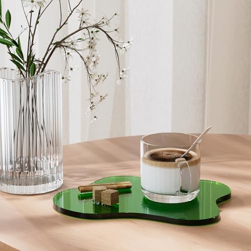 Acrylic Coaster Decorative Plates, Dark Green Bar Drink Coaster, Clear Cloud Shape Coffee Cup Coaster, Perfect for Tabletop Protection and Accessories Display.(Dark Green - Image 4