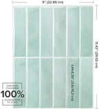 Smart Tiles Peel and Stick backsplash, Stacked Teal, 11.43"x9" - Image 3