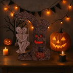 Dlfghos Halloween Skeleton Couple Figurine – Gothic Skeleton Swing Statue for Haunted House & Indoor Decor – Creepy Cute Spooky Tabletop Halloween Decoration for Horror Fans - Image 4