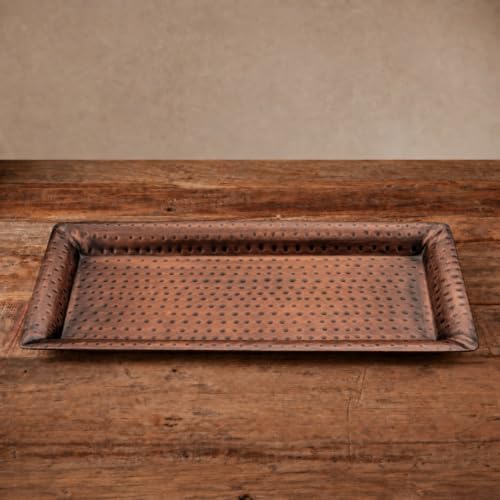 Monarch Abode Decorative Tray – 16-Inch Hand Hammered Antique Copper Metal Bathroom Tray Countertop, Vanity Trays Organizer, Perfume Plate for Dresser, Kitchen Countertop Large Fruit Platter - Image 2
