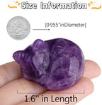 QINJIEJIE Amethyst Cat Decors Natural Healing Crystal Stone Figurine Statue - Image 2