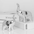 A Pair Elephant Statue Home Decor,Modern Style Figurines,Sculpture for ​Office Desktop Bookshelf Living Room (Silver) by Unknown