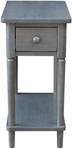 IC INTERNATIONAL CONCEPTS Solid Wood Narrow Side Table in Heather Gray Antique - Image 4