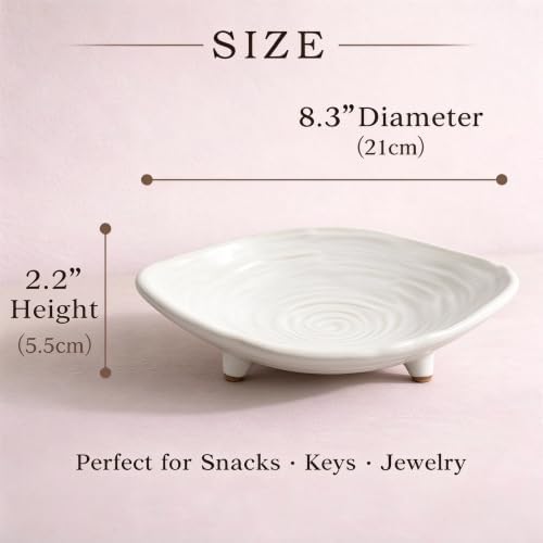 Decorative Bowl 8.3", Ceramic Key Bowl for Entryway Table - Image 3