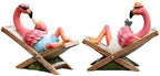 MUAMAX 2Pcs Pink Flamingo Figurines Resin Flamingo Bird Sculpture,Small Flamingo Ornaments for Coastal Home Wedding Decor, Housewarming Flamingo Gifts for Woman,Desk Tropical Holiday Decoration by MUAMAX