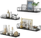 Floating Shelves Set of 4, Wood Wall Shelf, Farmhouse Shelf for Bedroom by Amoot