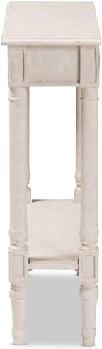 Baxton Studio Ariella Country Cottage Farmhouse Whitewashed 1-Drawer Console - Image 6