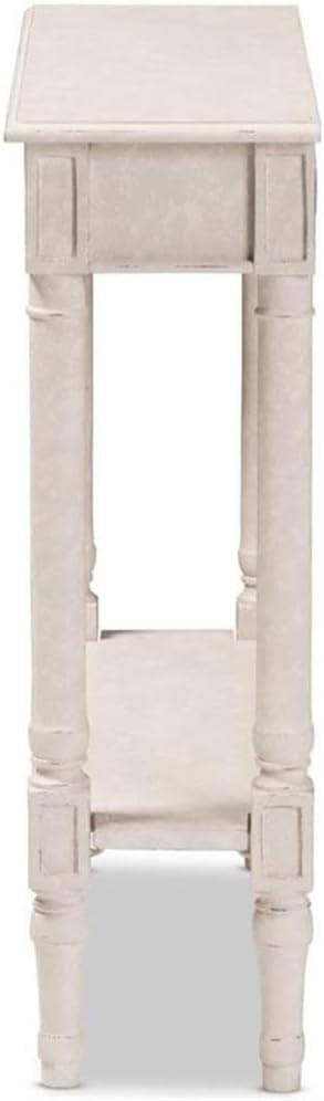 Baxton Studio Ariella Country Cottage Farmhouse Whitewashed 1-Drawer Console - Image 6