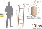 FUIN Blanket Ladder, 57in Rustic Solid Wood Decorative Ladder, Brown - Image 5