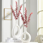 20 PCS 18.5" Artificial Eucalyptus Stems, Real Touch Leaves, Red - Image 4