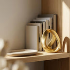Gold Geometric Knot Decor-Abstract Resin Sculpture,Geometric Infinity Loop Decorative Tabletop Statue for Shelf, Bookshelf, Coffee Table or Console Table, Modern Home Accent Decorative Object - Image 6