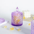 Sizikato Diamond Faceted Glass Candy Jar with Lid, 10oz Purple Decorative Jar, Nut Jar, Dried Fruit Storage Jar. - Image 5