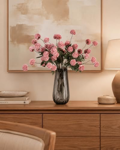 Neutral Pink Chrysanthemums with Vase,fall fakeflowers for inside Decor - Image 4