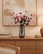 Neutral Pink Chrysanthemums with Vase,fall fakeflowers for inside Decor - Image 4