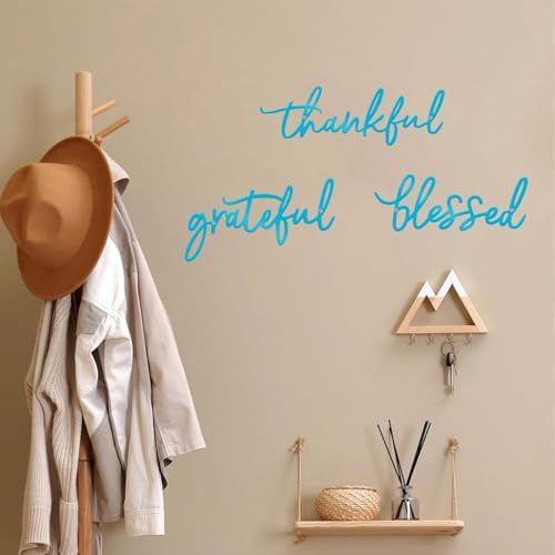 3 Pieces Thankful Grateful Blessed Letter Sign Metal Wall Decor - Image 2