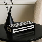 Handicrafts Home Decorative Remote Holder Box 10x2.5 – Slim Organizer Box with Lid for TV Remotes, Coffee Table Décor, Modern Shelf Box, Boho Home Décor Accent, Black and White Decorative Storage Box - Image 3