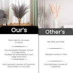 7 Pcs 45" Faux Pampas Grass – Fluffy Artificial Pompous Grass for Tall Floor Vase, Non-Shedding Home Decor, Boho Wedding Flowers, Baby Shower Centerpieces, Bedroom & Living Room Decor (Grey) - Image 5