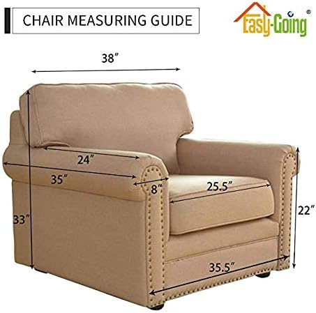 Easy-Going Reversible Couch Cover, Small Chair, Chocolate/Ivory | Machine - Image 7