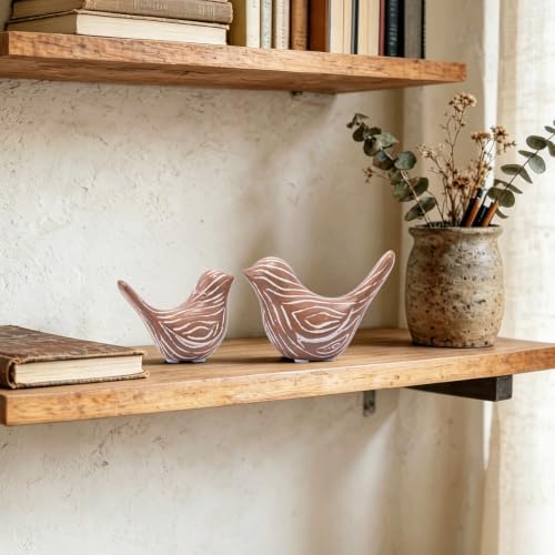 Small Ceramic Birds Statues for Home Decor, Boho Style, Terracotta, 2PCS - Image 7